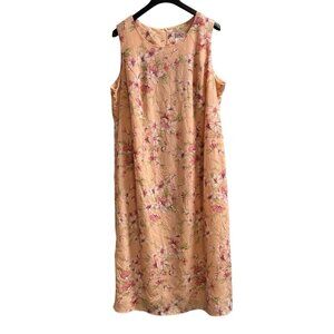 Vintage R & K Dress Womens‎ 20W Pink Textured Floral Satin Maxi Cottagecore Y2K